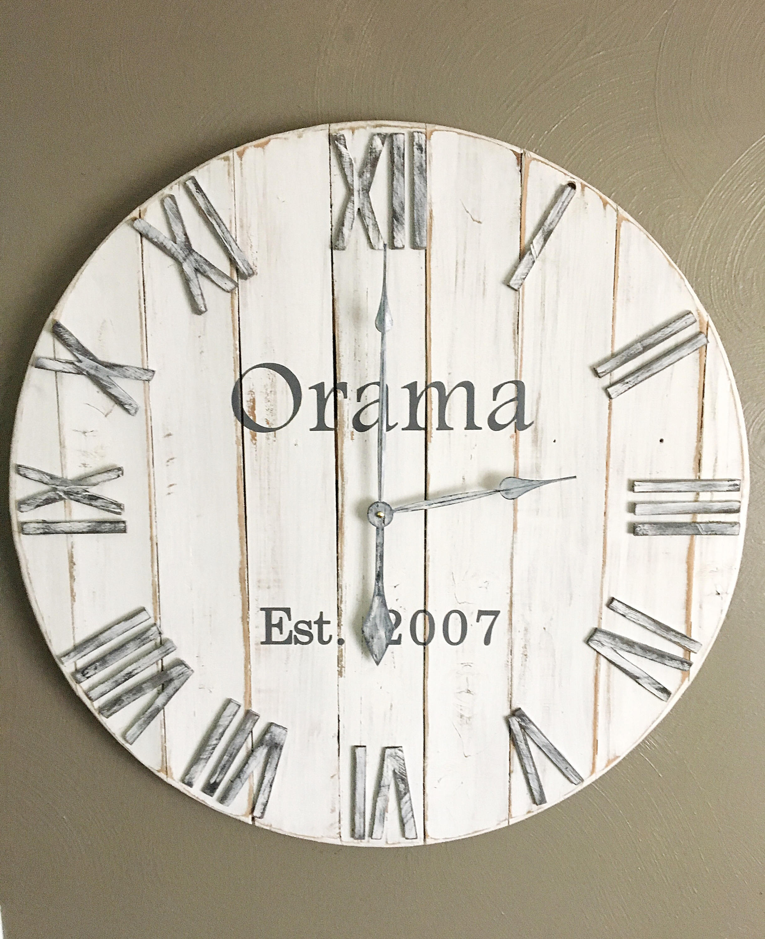 36 inch white clock for Marci