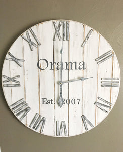 36 inch white clock for Marci