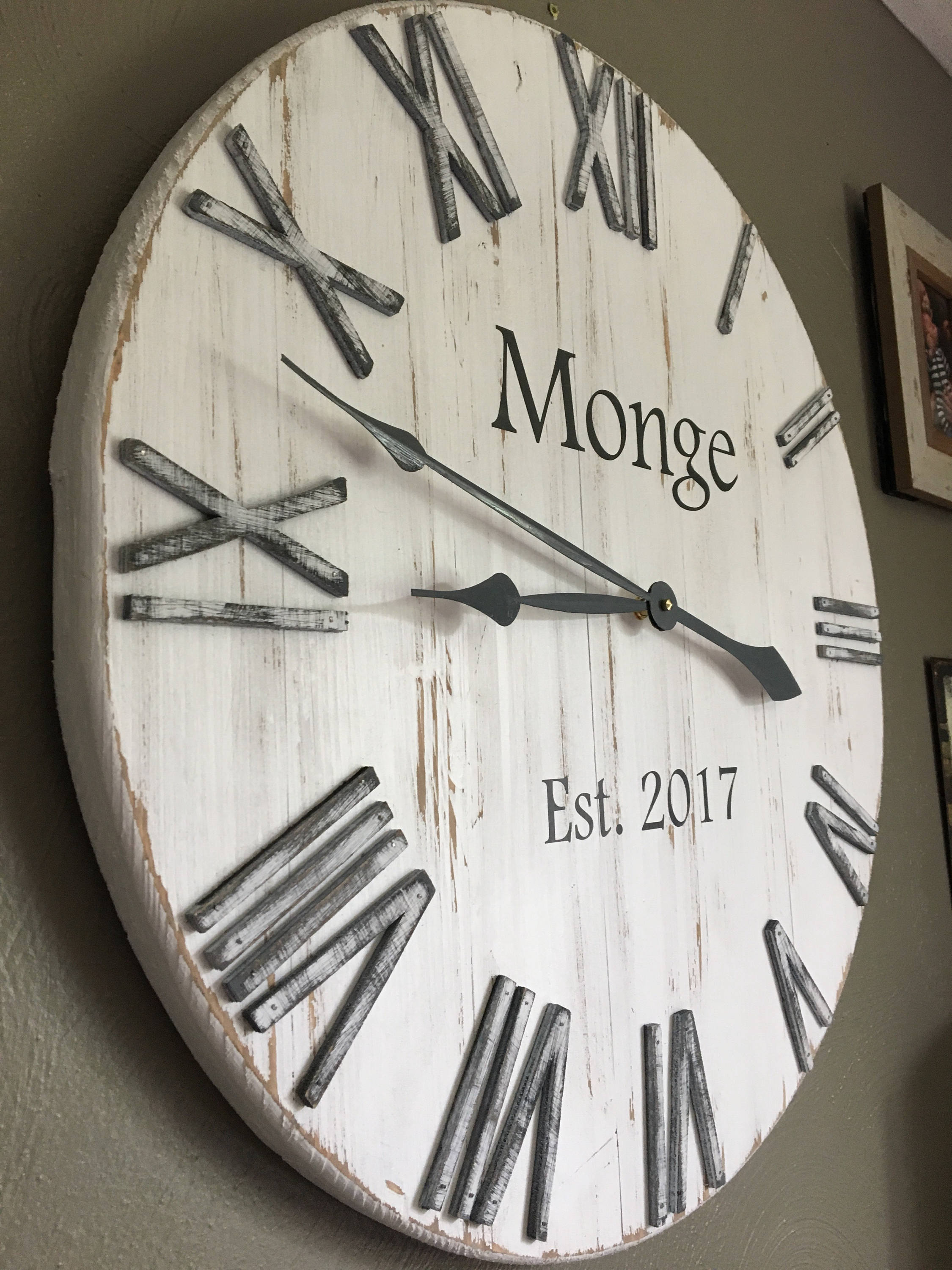 36 inch white clock for Marci