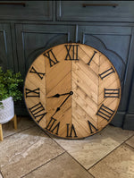 Load image into Gallery viewer, Farmhouse &quot;Chevringbone&quot; Clock
