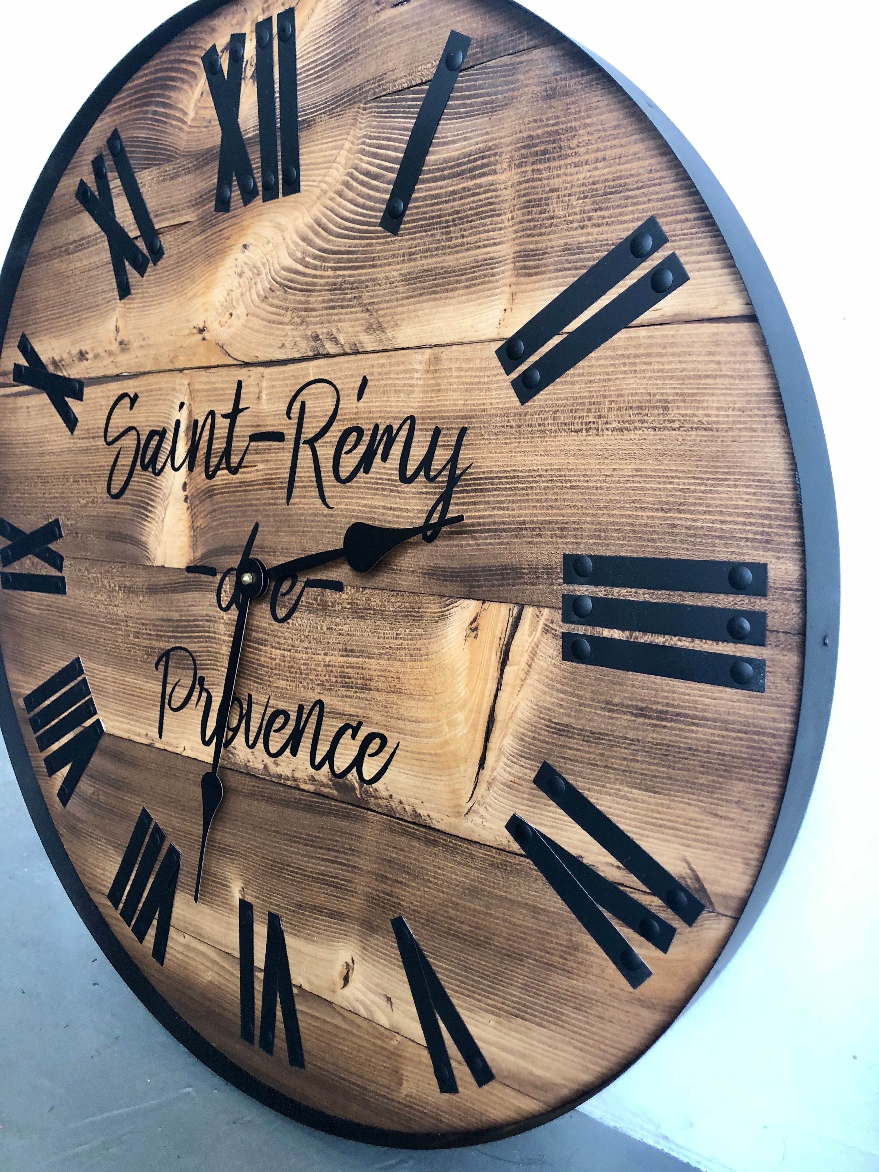 Farmhouse Stained Wall Clock