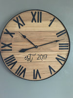 Load image into Gallery viewer, Pine Stained Wooden Clock
