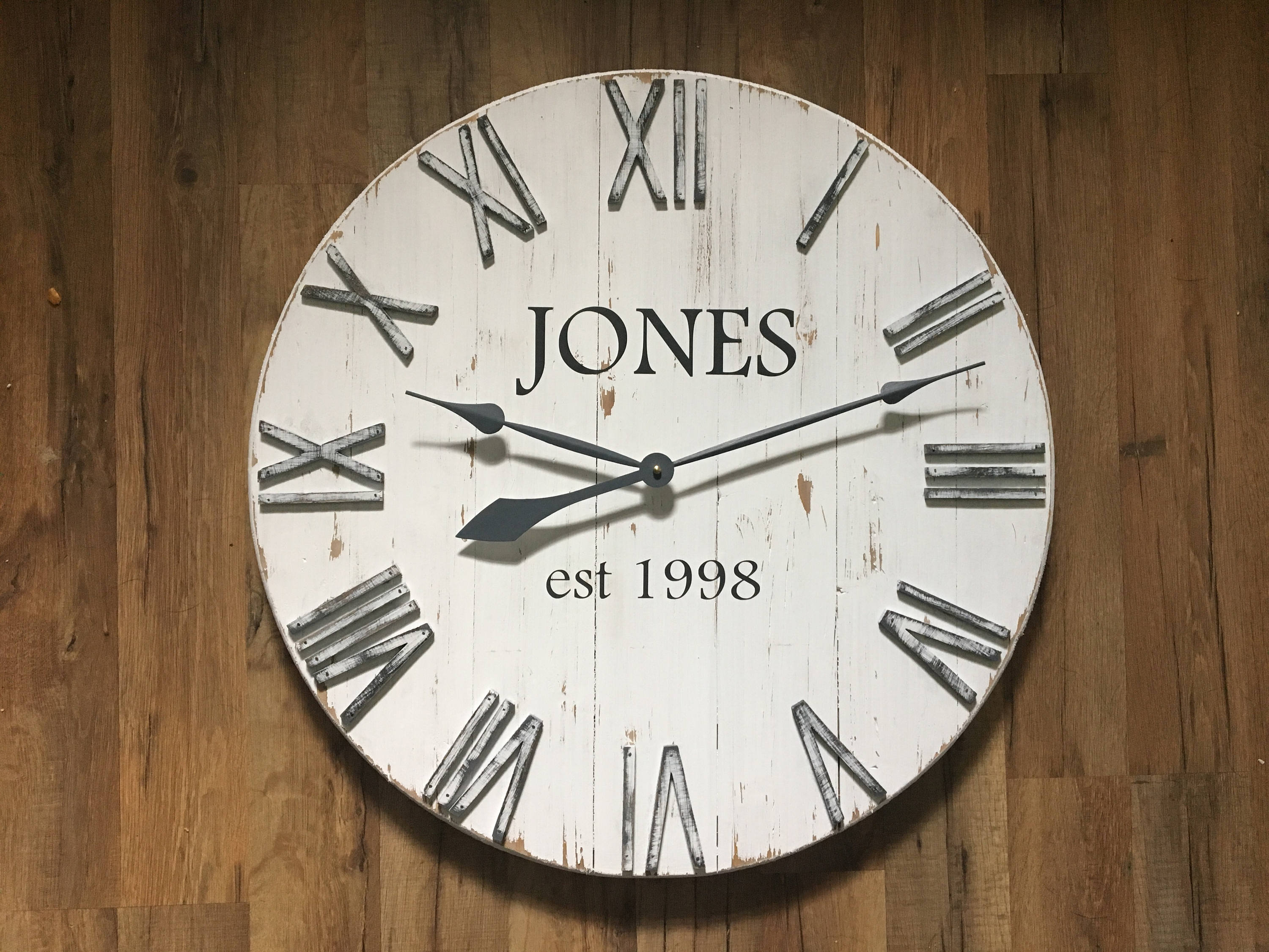 Rustic White Wall Clock