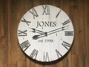 Rustic White Wall Clock