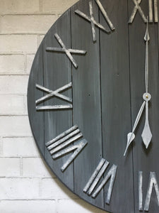 Distressed Gray & White Wall Clock