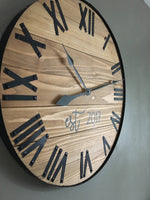 Load image into Gallery viewer, Pine Stained Wooden Clock
