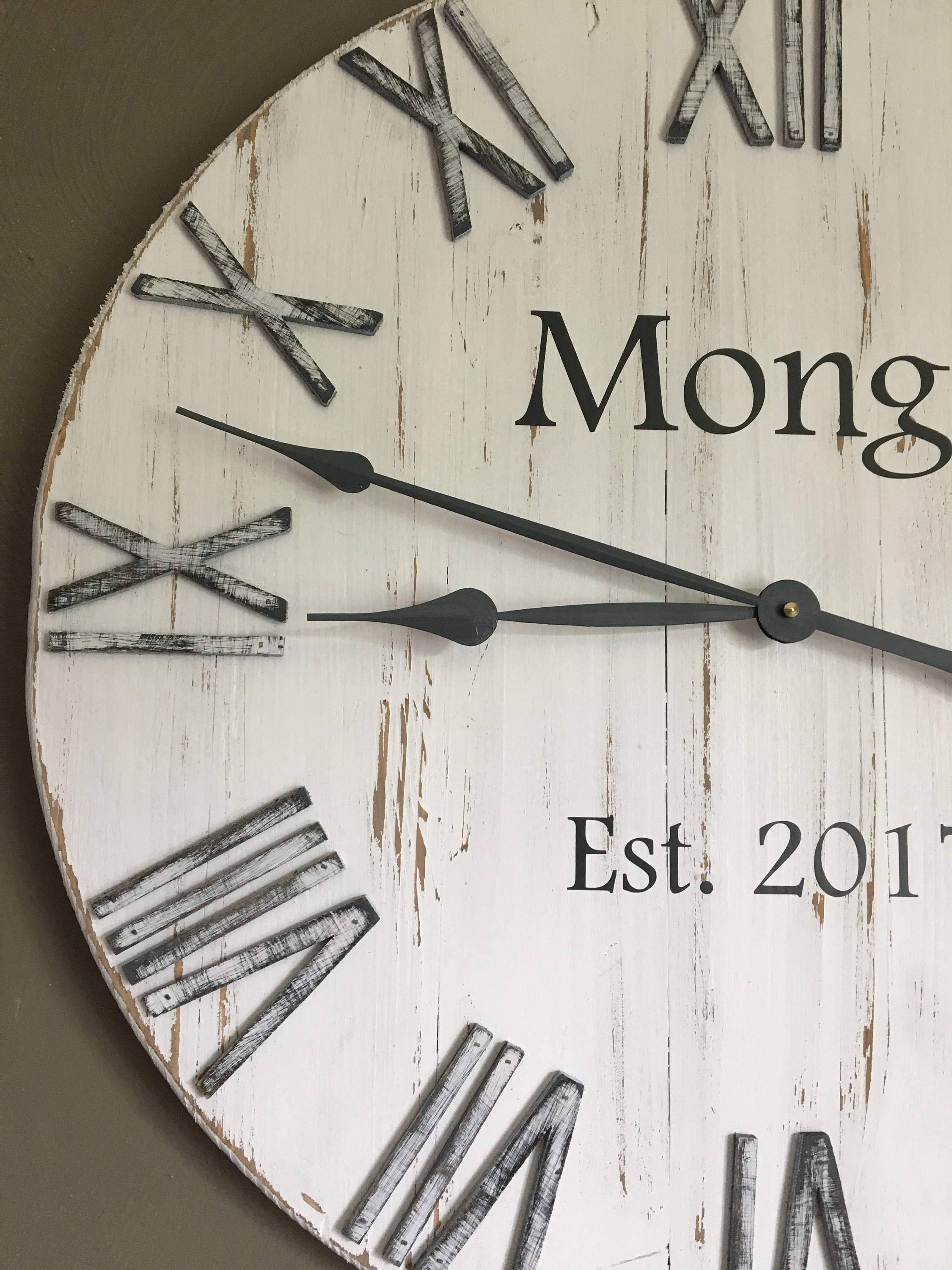 Rustic White Wall Clock