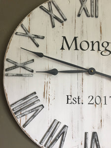 Rustic White Wall Clock