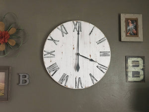 Rustic White Wall Clock