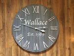 Load image into Gallery viewer, Distressed Gray &amp; White Wall Clock
