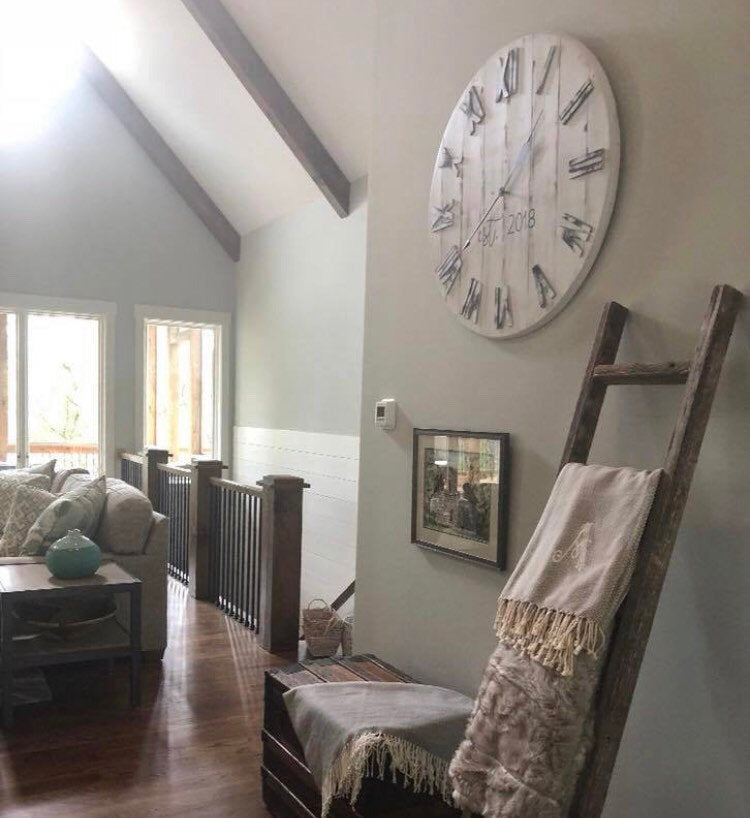 Rustic White Wall Clock