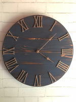 Load image into Gallery viewer, Dark Blue &amp; Copper Wall Clock
