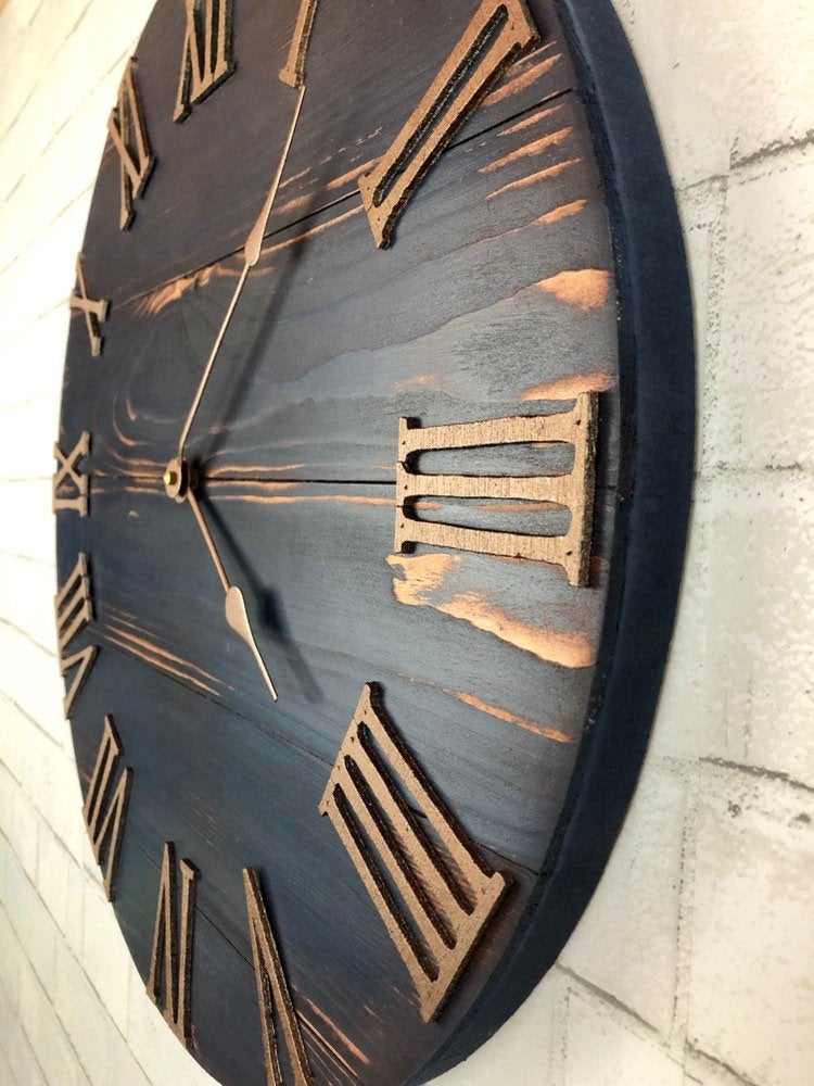 Dark Blue & Copper Wall Clock
