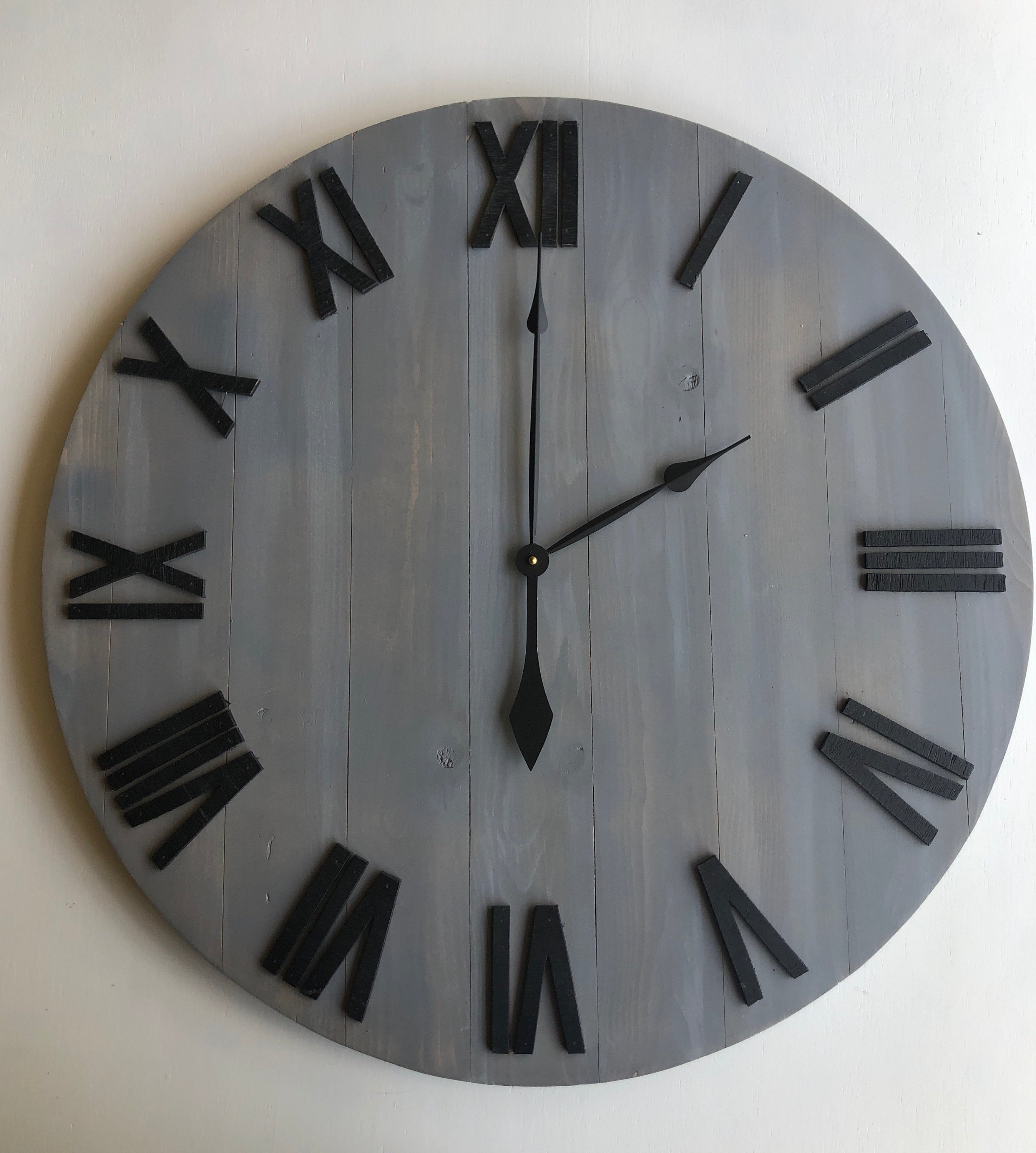 Gray & Black Farmhouse Clock