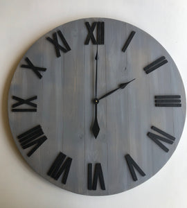 Gray & Black Farmhouse Clock