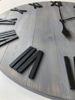 Load image into Gallery viewer, Gray &amp; Black Farmhouse Clock
