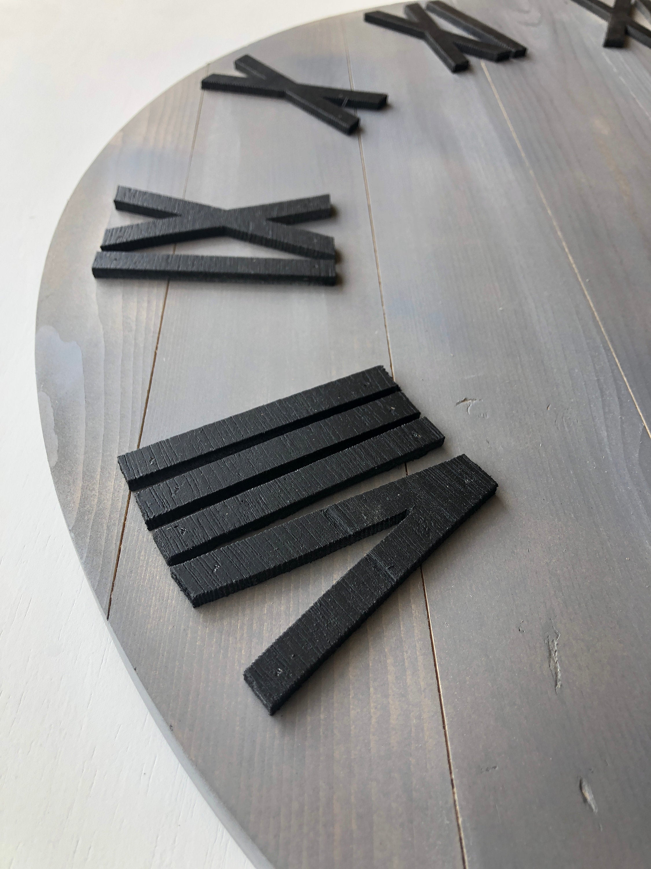 Gray & Black Farmhouse Clock