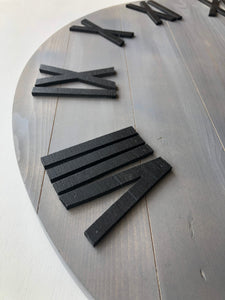 Gray & Black Farmhouse Clock