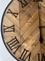 Load image into Gallery viewer, 24&quot; Herringbone Clock w/silent mechanism
