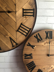 42" Rustic Wood Herringbone Clock for Stephanie Bellamy