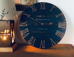 Load image into Gallery viewer, Rustic Dark Blue &amp; Copper Wall Clock
