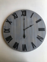 Load image into Gallery viewer, Gray &amp; Black Farmhouse Clock
