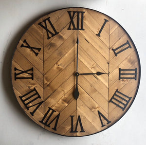 24" Herringbone Clock w/silent mechanism