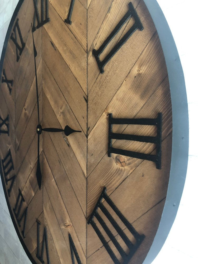 24" Herringbone Clock w/silent mechanism