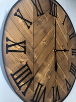 Load image into Gallery viewer, 24&quot; Herringbone Clock w/silent mechanism
