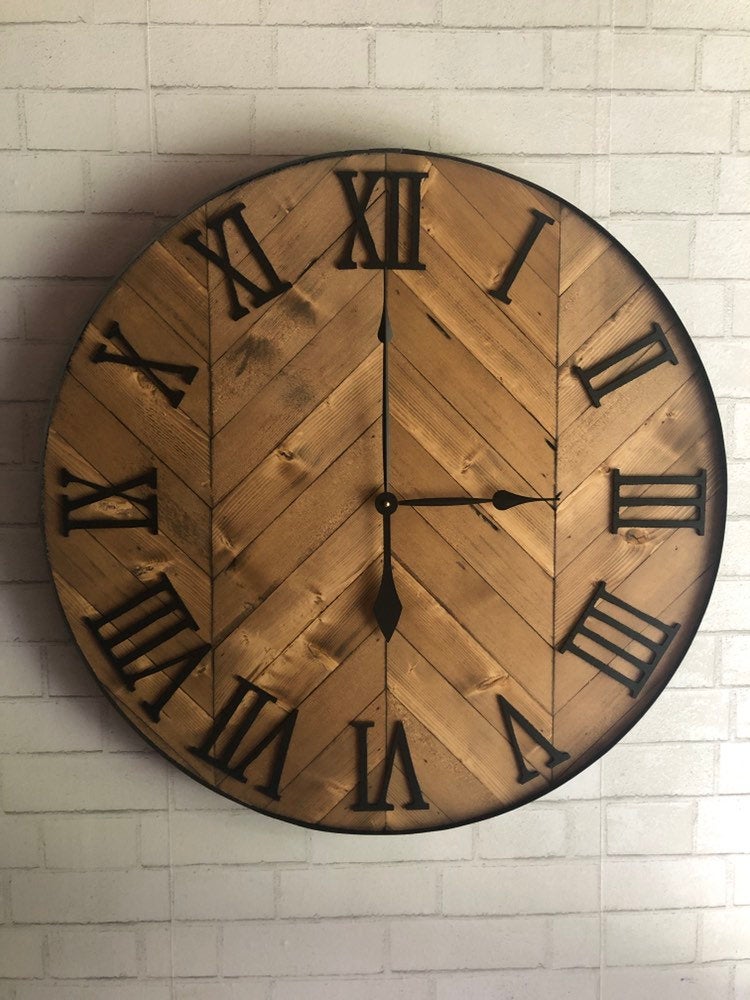 Farmhouse "Chevringbone" Clock
