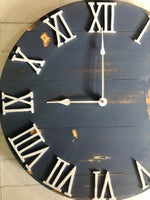 Load image into Gallery viewer, Blue and White Farmhouse Clock
