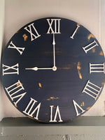 Load image into Gallery viewer, Blue and White Farmhouse Clock
