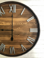Load image into Gallery viewer, Wine Barrel Rustic Wooden Wall Clock
