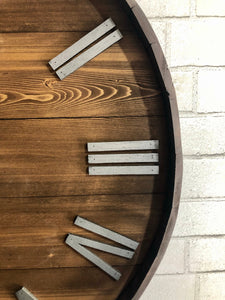 Wine Barrel Rustic Wooden Wall Clock