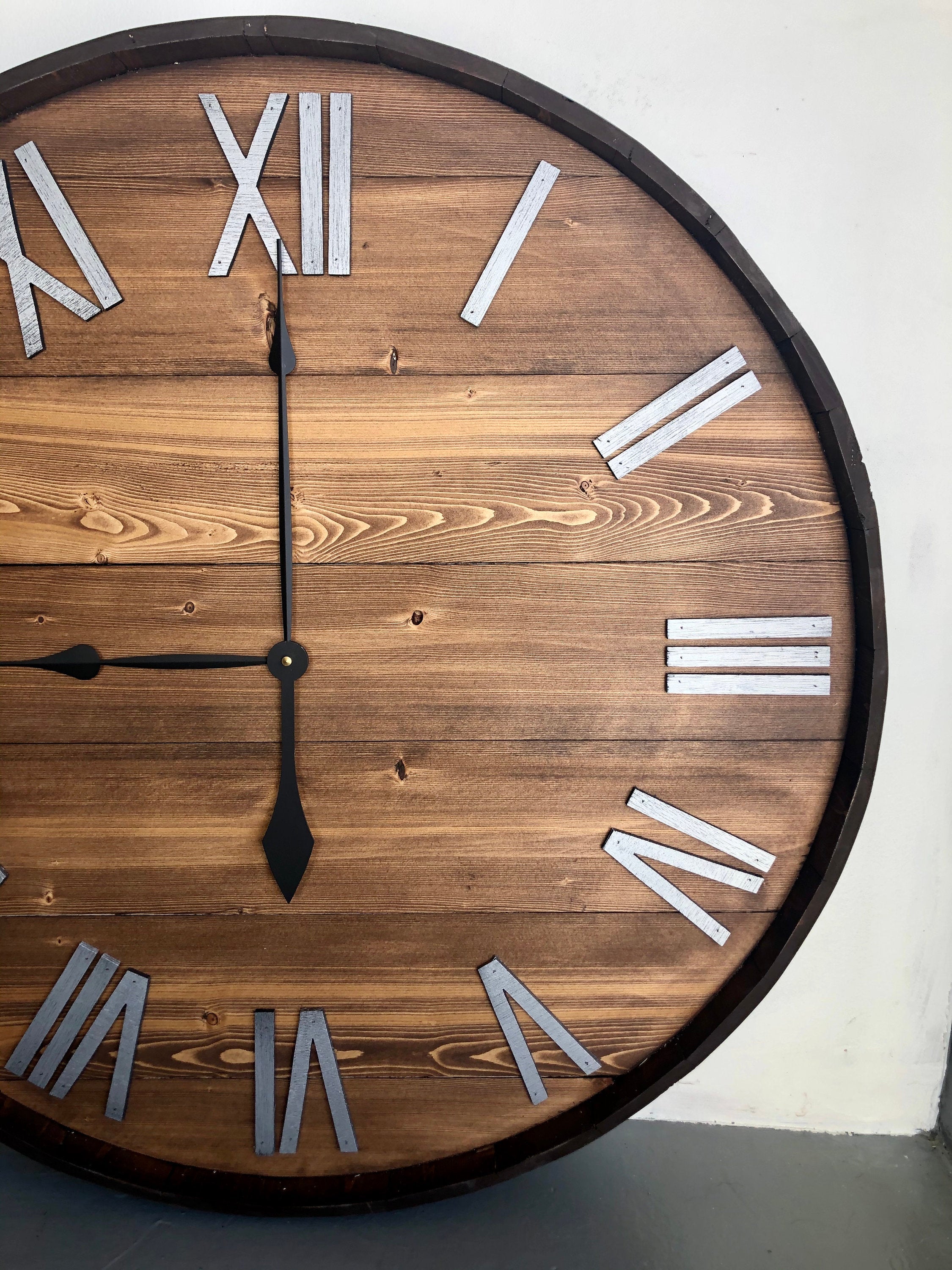 Wine Barrel Rustic Wooden Wall Clock