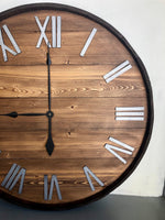 Load image into Gallery viewer, Wine Barrel Rustic Wooden Wall Clock
