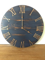 Load image into Gallery viewer, 30” Black &amp; Copper Rustic Farmhouse Kitchen Clock for Kelly
