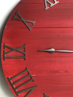 Load image into Gallery viewer, Rustic Red Farmhouse Wall Clock
