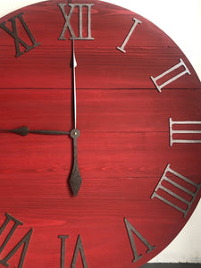 Rustic Red Farmhouse Wall Clock
