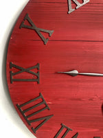Load image into Gallery viewer, Rustic Red Farmhouse Wall Clock

